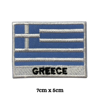 Country Flag with Name Embroidered Patch – Iron On / Sew On National Flag Badge with Country Name | All Countries Available | Jackets, Hats, Backpacks, Uniforms (A-J)
