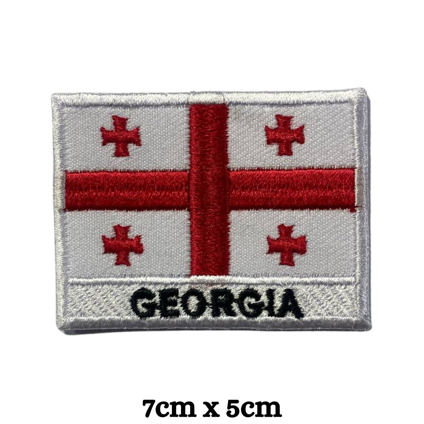Country Flag with Name Embroidered Patch – Iron On / Sew On National Flag Badge with Country Name | All Countries Available | Jackets, Hats, Backpacks, Uniforms (A-J)