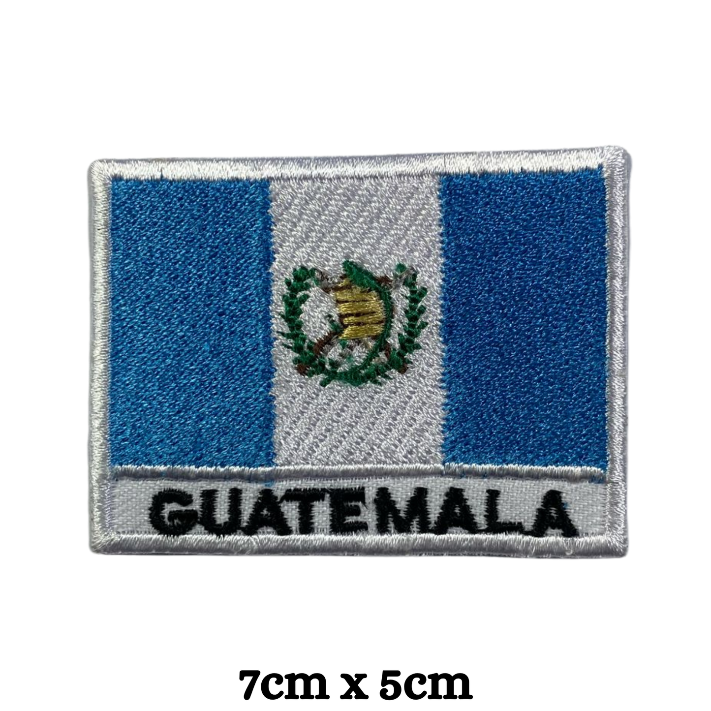 Country Flag with Name Embroidered Patch – Iron On / Sew On National Flag Badge with Country Name | All Countries Available | Jackets, Hats, Backpacks, Uniforms (A-J)
