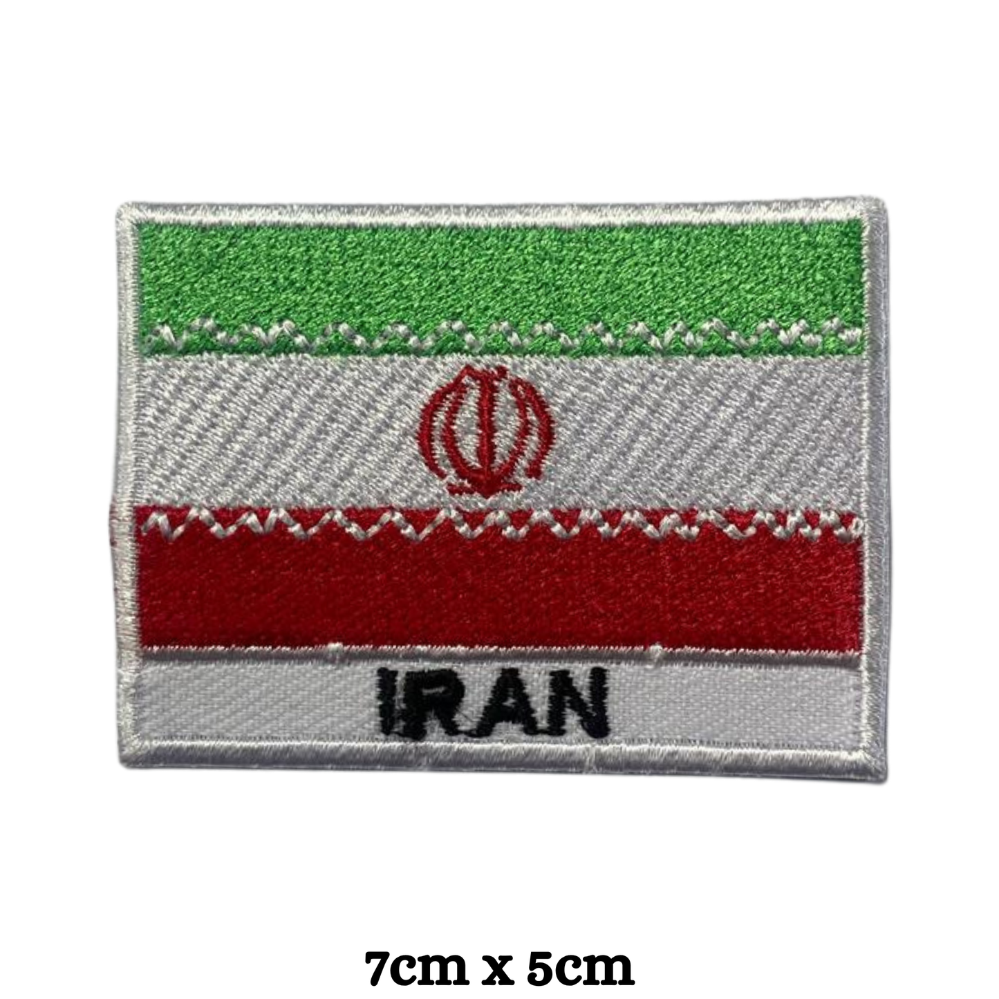 Country Flag with Name Embroidered Patch – Iron On / Sew On National Flag Badge with Country Name | All Countries Available | Jackets, Hats, Backpacks, Uniforms (A-J)