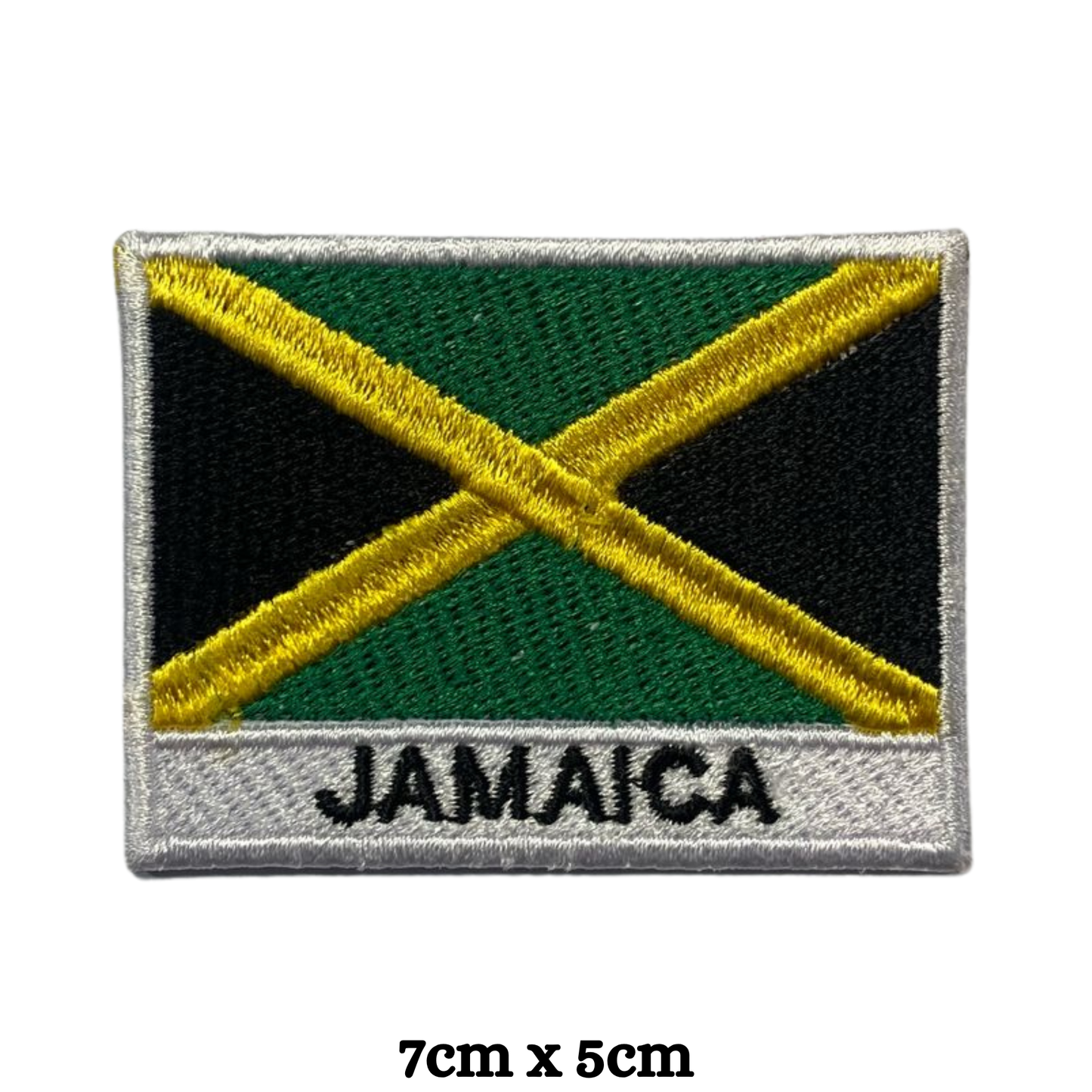 Country Flag with Name Embroidered Patch – Iron On / Sew On National Flag Badge with Country Name | All Countries Available | Jackets, Hats, Backpacks, Uniforms (A-J)