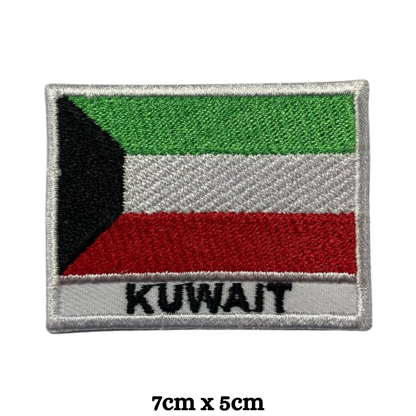 Country Flag with Name Embroidered Patch – Iron On / Sew On National Flag Badge with Country Name | All Countries Available | Jackets, Hats, Backpacks, Uniforms (K-S)