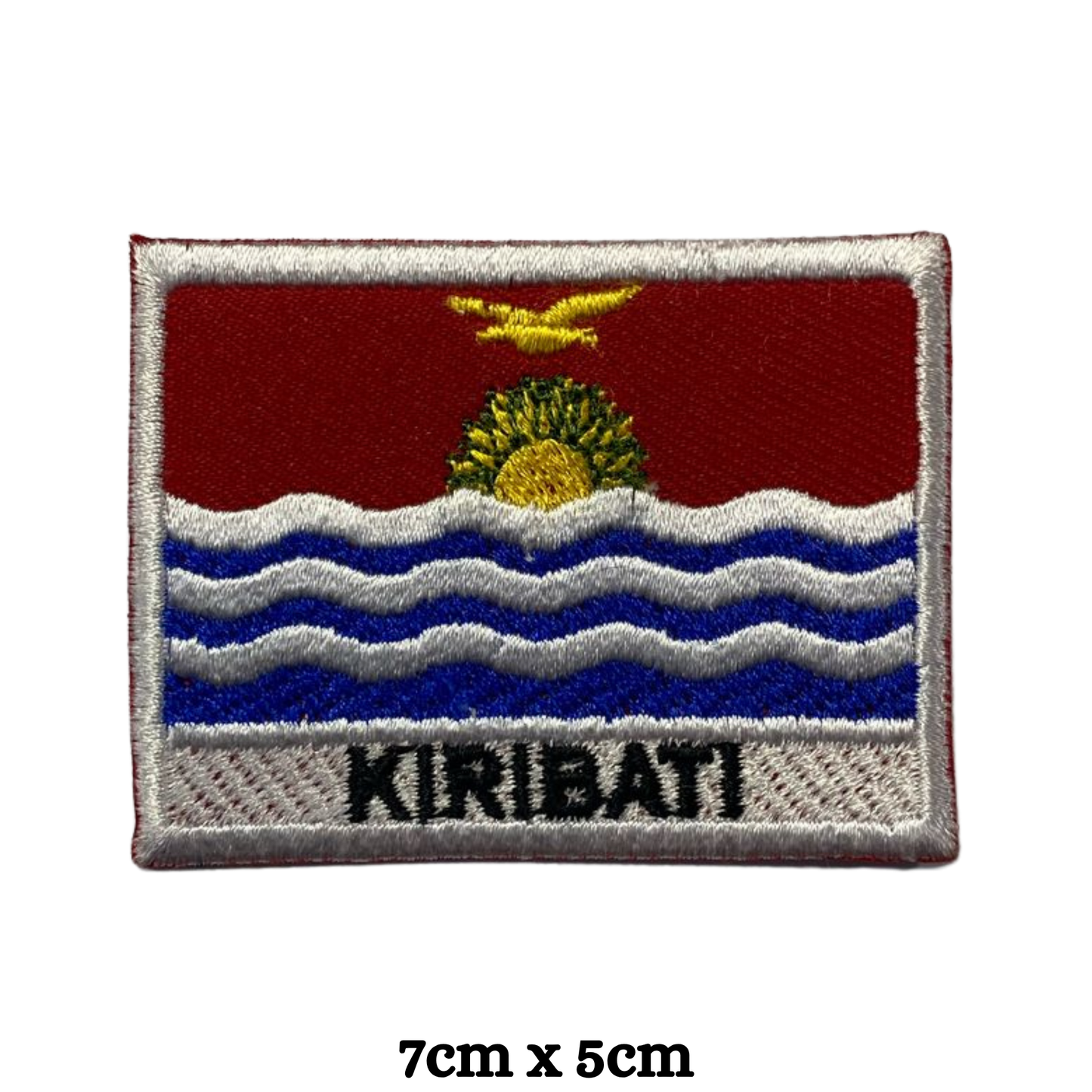 Country Flag with Name Embroidered Patch – Iron On / Sew On National Flag Badge with Country Name | All Countries Available | Jackets, Hats, Backpacks, Uniforms (K-S)