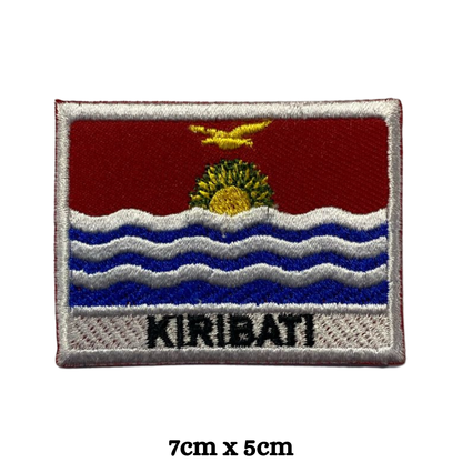 Country Flag with Name Embroidered Patch – Iron On / Sew On National Flag Badge with Country Name | All Countries Available | Jackets, Hats, Backpacks, Uniforms (K-S)