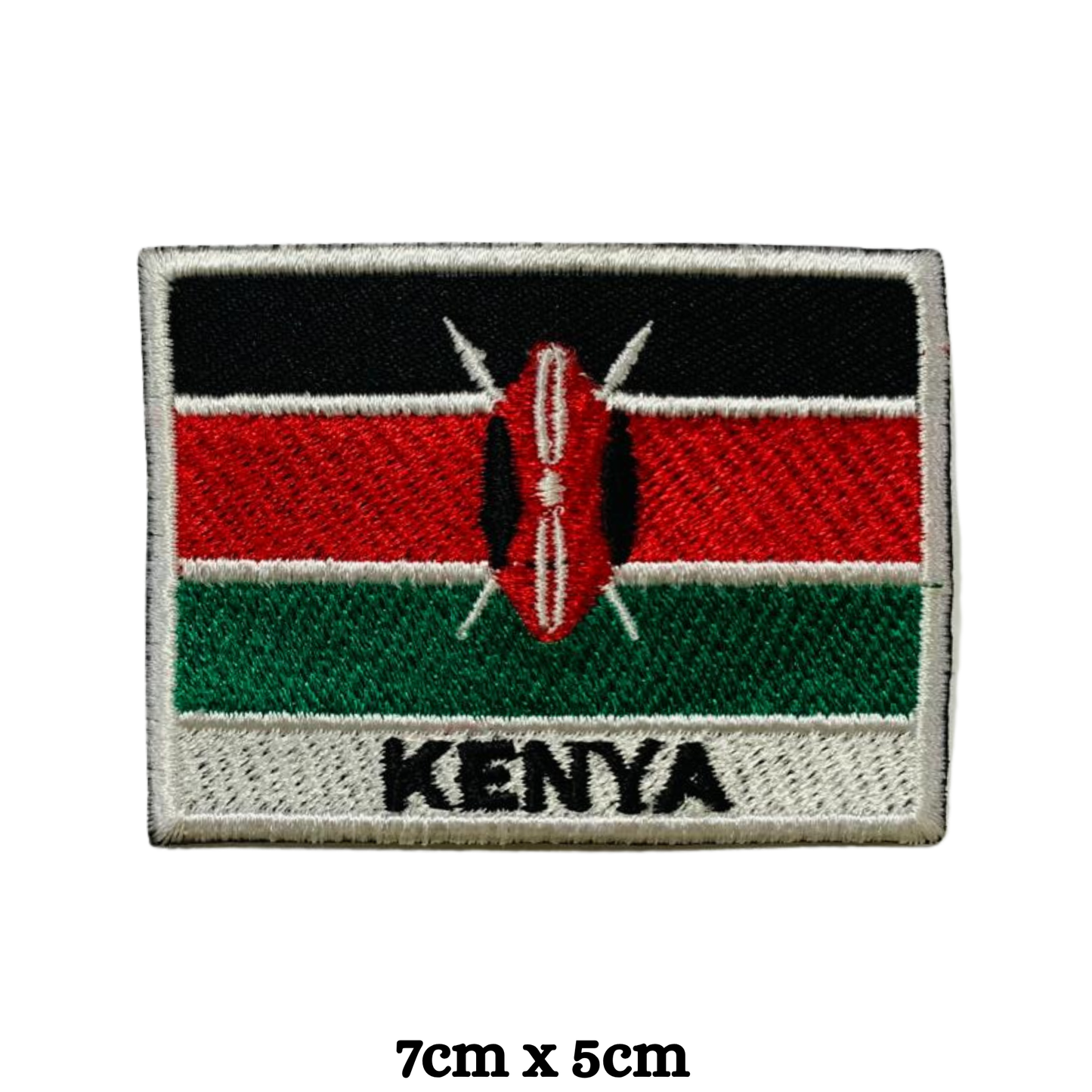 Country Flag with Name Embroidered Patch – Iron On / Sew On National Flag Badge with Country Name | All Countries Available | Jackets, Hats, Backpacks, Uniforms (K-S)