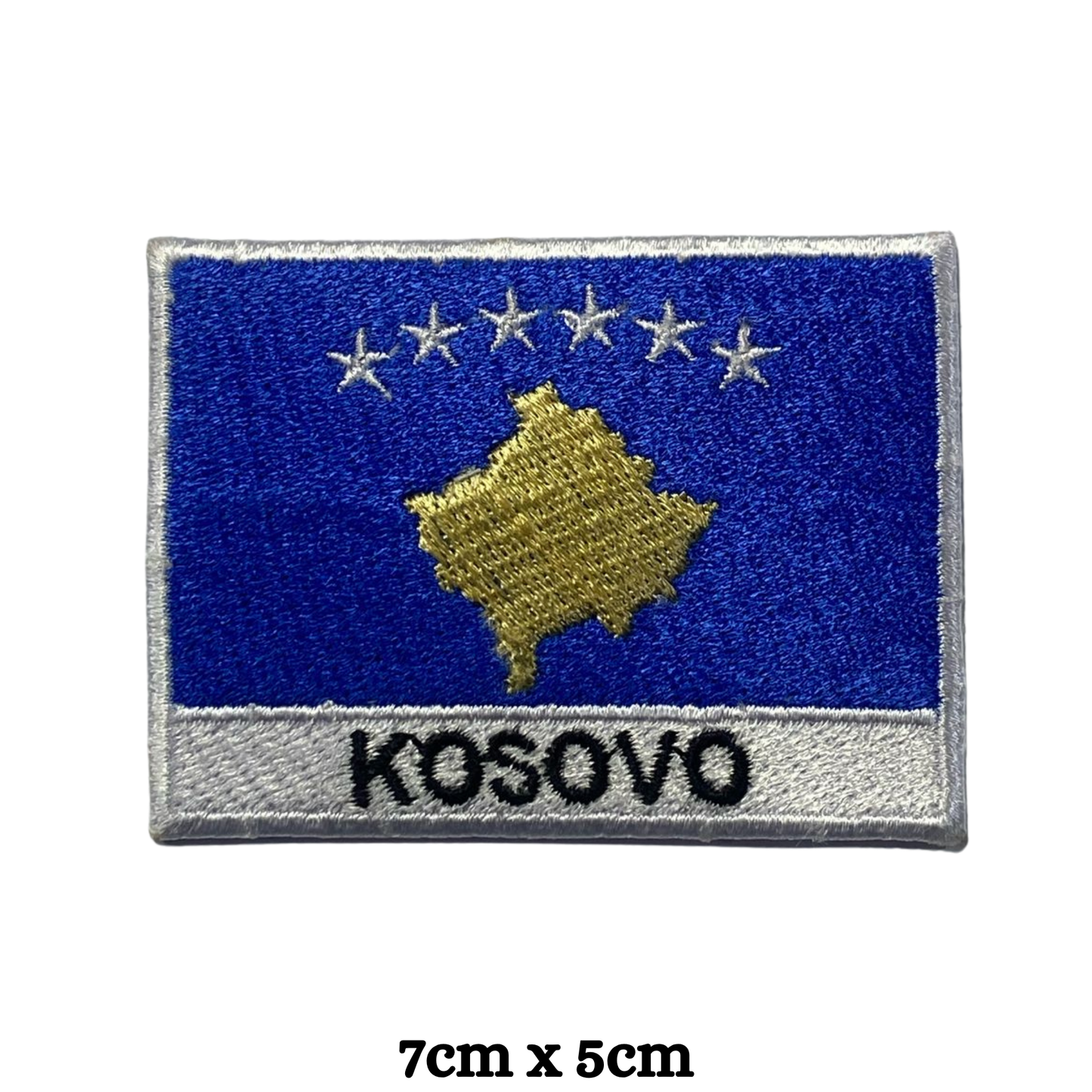 Country Flag with Name Embroidered Patch – Iron On / Sew On National Flag Badge with Country Name | All Countries Available | Jackets, Hats, Backpacks, Uniforms (K-S)