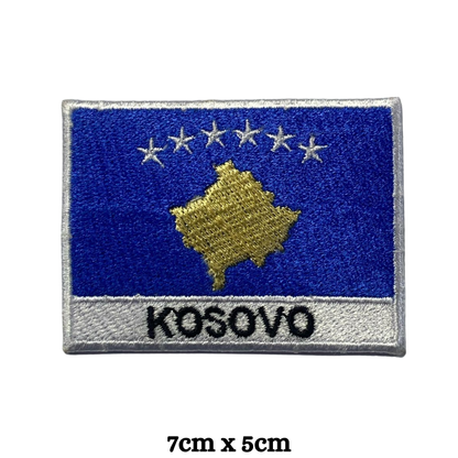 Country Flag with Name Embroidered Patch – Iron On / Sew On National Flag Badge with Country Name | All Countries Available | Jackets, Hats, Backpacks, Uniforms (K-S)
