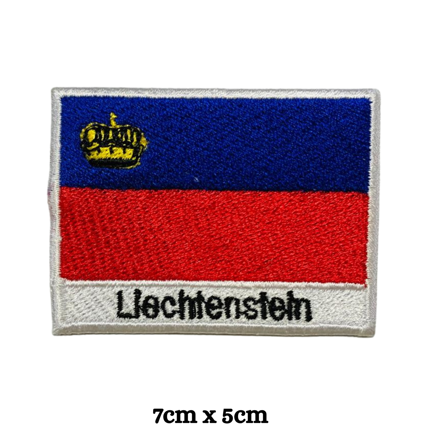 Country Flag with Name Embroidered Patch – Iron On / Sew On National Flag Badge with Country Name | All Countries Available | Jackets, Hats, Backpacks, Uniforms (K-S)