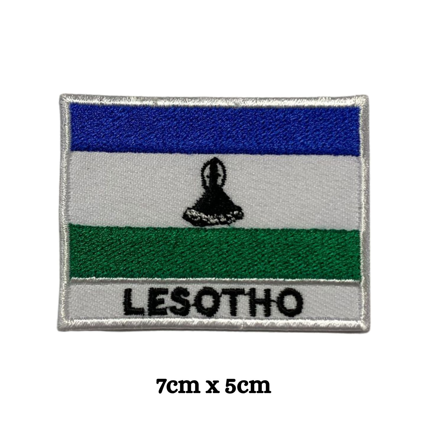 Country Flag with Name Embroidered Patch – Iron On / Sew On National Flag Badge with Country Name | All Countries Available | Jackets, Hats, Backpacks, Uniforms (K-S)