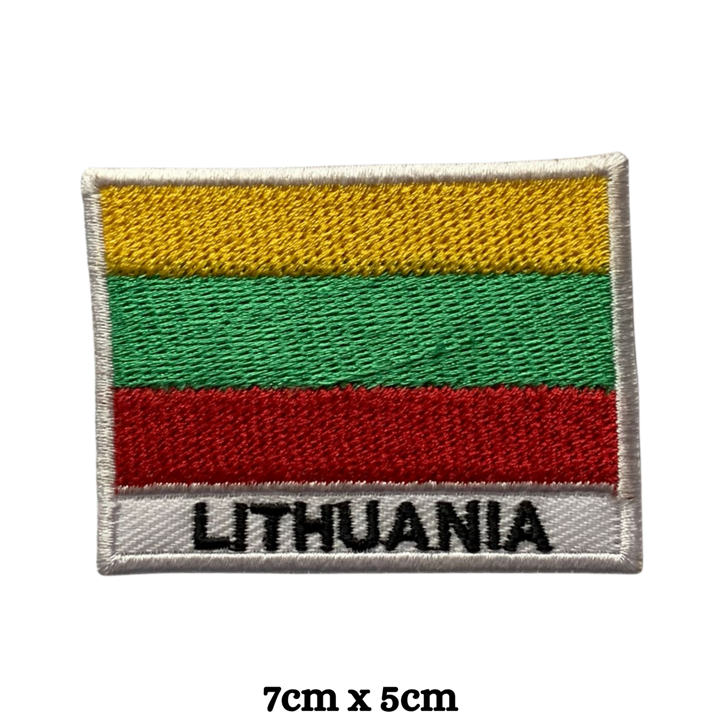 Country Flag with Name Embroidered Patch – Iron On / Sew On National Flag Badge with Country Name | All Countries Available | Jackets, Hats, Backpacks, Uniforms (K-S)