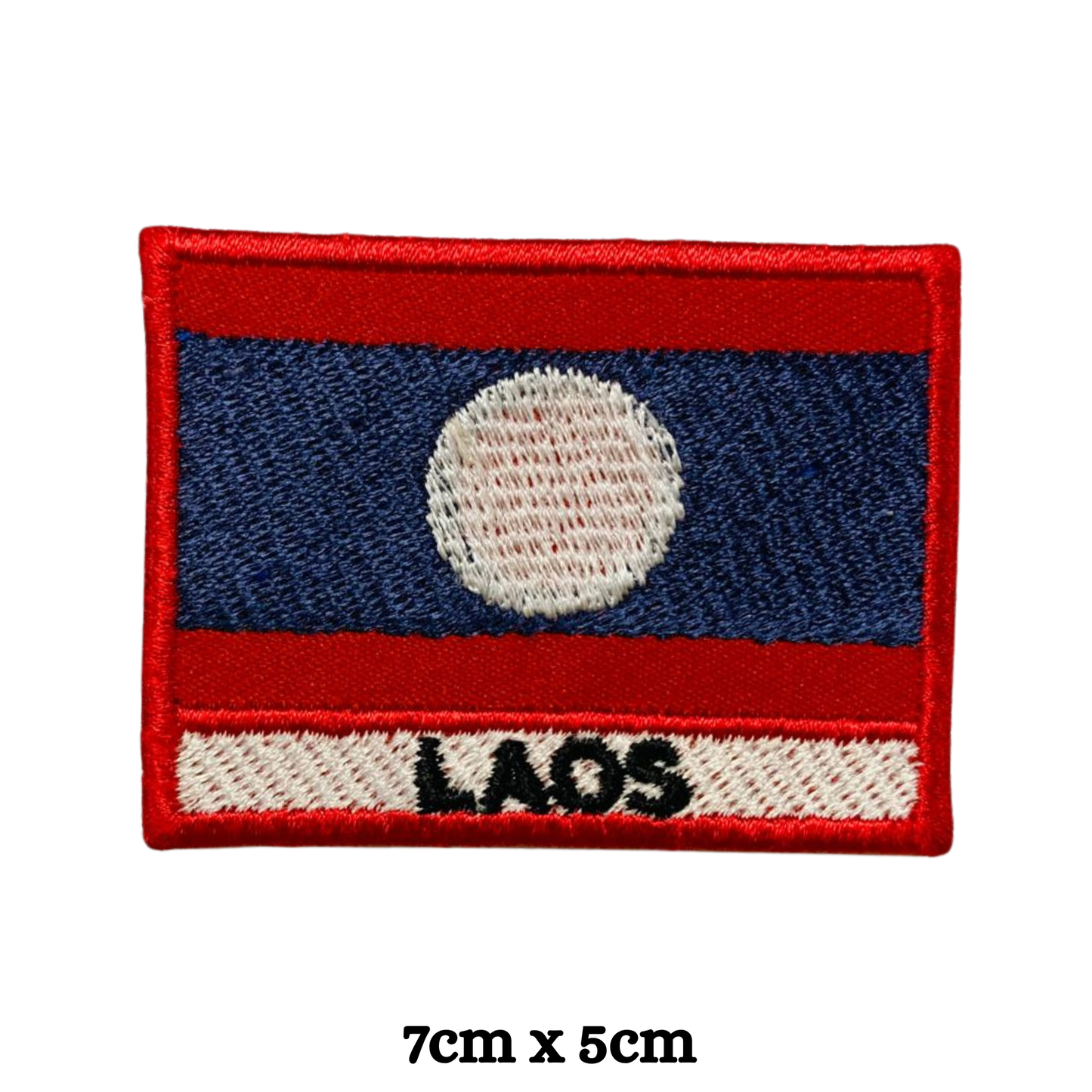 Country Flag with Name Embroidered Patch – Iron On / Sew On National Flag Badge with Country Name | All Countries Available | Jackets, Hats, Backpacks, Uniforms (K-S)