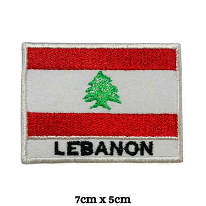 Country Flag with Name Embroidered Patch – Iron On / Sew On National Flag Badge with Country Name | All Countries Available | Jackets, Hats, Backpacks, Uniforms (K-S)