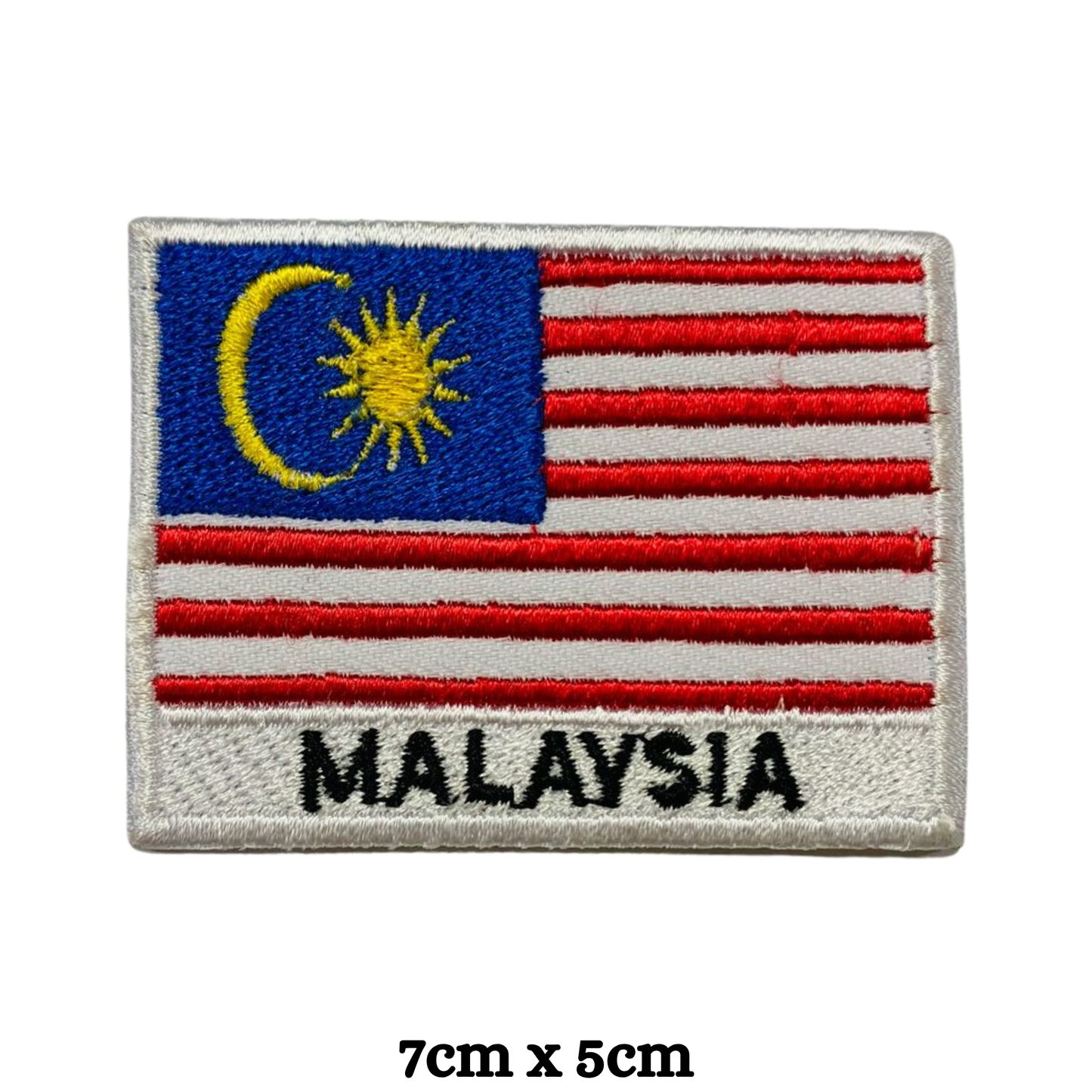 Country Flag with Name Embroidered Patch – Iron On / Sew On National Flag Badge with Country Name | All Countries Available | Jackets, Hats, Backpacks, Uniforms (K-S)