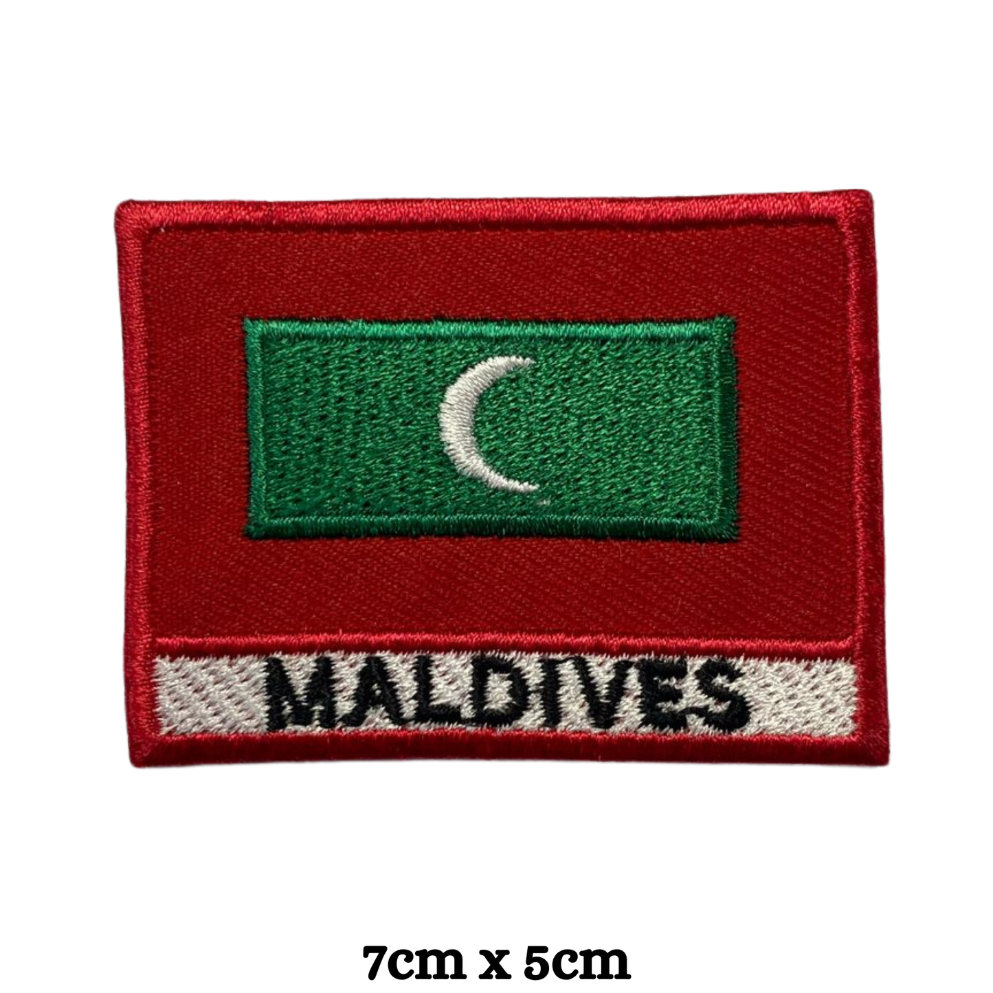 Country Flag with Name Embroidered Patch – Iron On / Sew On National Flag Badge with Country Name | All Countries Available | Jackets, Hats, Backpacks, Uniforms (K-S)