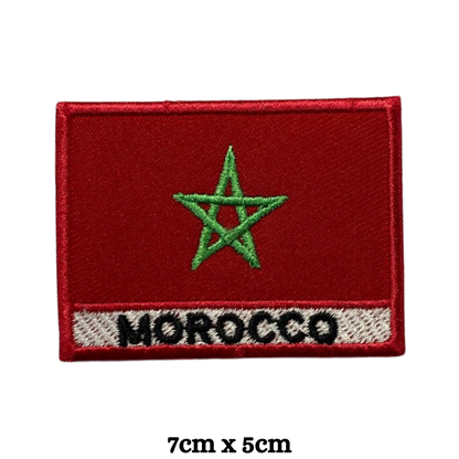 Country Flag with Name Embroidered Patch – Iron On / Sew On National Flag Badge with Country Name | All Countries Available | Jackets, Hats, Backpacks, Uniforms (K-S)