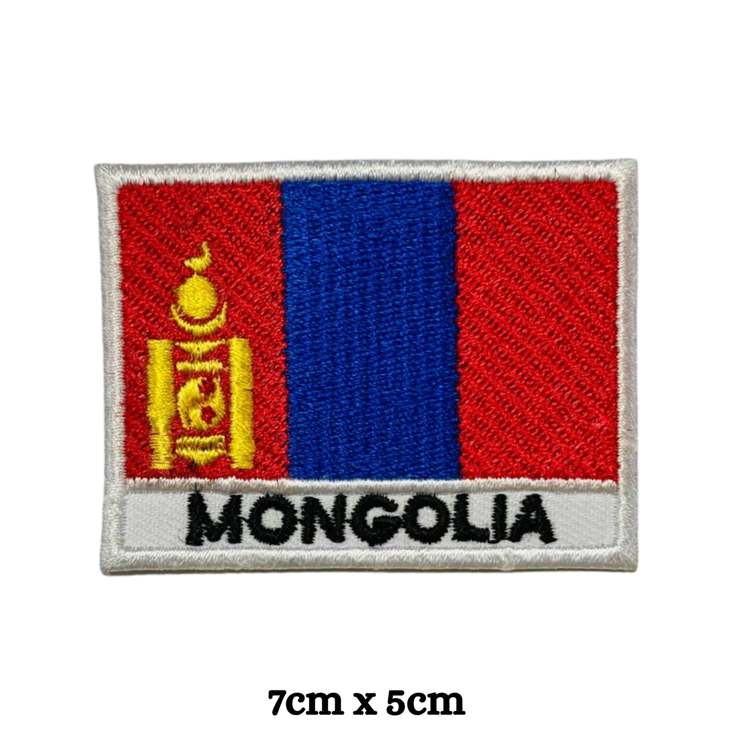 Country Flag with Name Embroidered Patch – Iron On / Sew On National Flag Badge with Country Name | All Countries Available | Jackets, Hats, Backpacks, Uniforms (K-S)