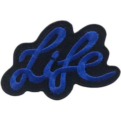 Life and Love Slogan Embroidered Patches - Iron On and Sew On Applique Badges for Jackets, Jeans, Backpacks, Bags, Clothing and DIY Crafts.